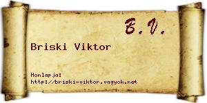 Briski Viktor névjegykártya